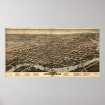 1874 Wilmington, DE Birds Eye View Panoramic Map Print