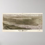 1876 New York City NY Birds Eye View Panoramic Map Print