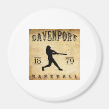 1879 Davenport Iowa Baseball Refrigerator Magnets