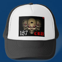 187 cru custom white & black skulls hat by v2dheart 187 cru custom white & black skulls hat