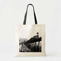 1880 Train at Crawford Notch, NH Canvas Bags