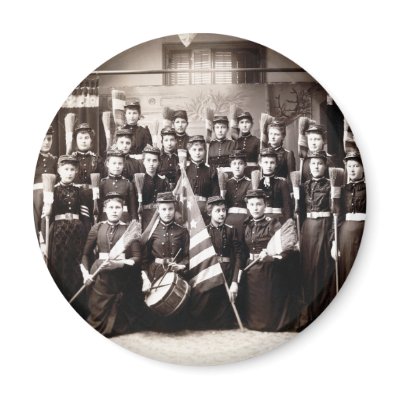1880 Women Cadets Armed with Brooms Magnet by historicimage