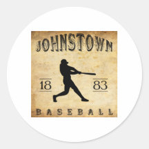 1883 Johnstown Pennsylvania Baseball Round Sticker