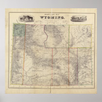 1883 Map of Wyoming Print