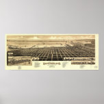 1883 Superior, WI Birds Eye View Panoramic Map Poster