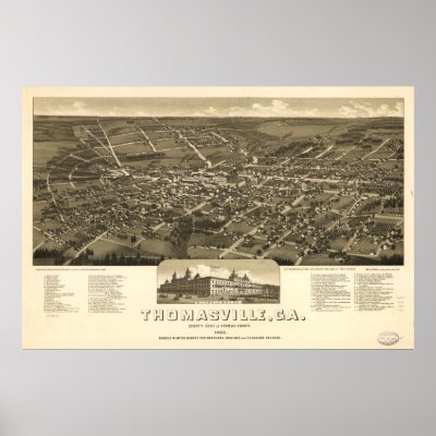 Thomasville  on 1885 Panoramic Map  A Birds Eye View Of Thomasville  Ga  See My Zazzle