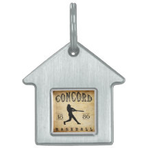1886 Concord New Hampshire Baseball Pet Name Tag