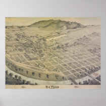 1886 Old El Paso City Map Print