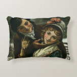 1887: A man tries to kiss a shy woman Accent Pillow