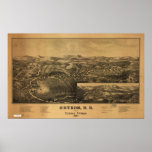 1887 Antrim, NH Birds Eye View Panoramic Map Print