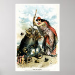 1888 Anti US Labor Party Political Cartoon Posters