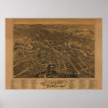 1888 Dover, NH Birds Eye View Panoramic Map Print