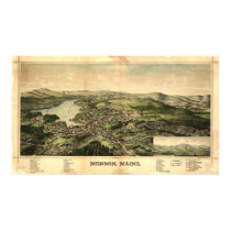 1889 Monson, ME Birds Eye Panoramic Map posters by PaperTimeMachine 1889 Monson, ME Birds Eye Panoramic Map posters
