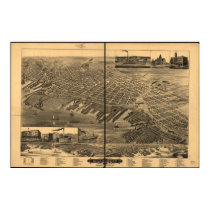 1889 Muskegon, MI Birds Eye View Panoramic Map posters by PaperTimeMachine 1889 Muskegon, MI Birds Eye View Panoramic Map posters