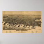 1890 Ashland, WI Birds Eye View Panoramic Map Print