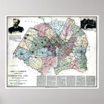 1891 Map of Washington City & Surrounding Country Print