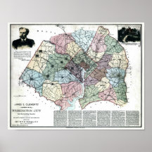 1891 Map of Washington City & Surrounding Country Print