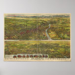 1894 Los Angeles CA Birds Eye Panoramic Map Posters