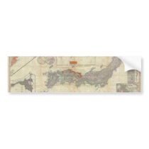 1895 Meiji 28 Japanese Map of Imperial Japan Bumper Sticker