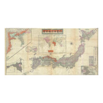 1895 Meiji 28 Japanese Map of Imperial Japan Customized Photo Card