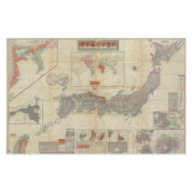 1895 Meiji 28 Japanese Map of Imperial Japan Customized Stationery