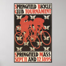 1895 Springfield Massachusetts Bicycle Tournament Poster