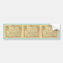 1895 Wyoming Map Bumper Sticker