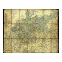 1896 German Travelers' Map posters