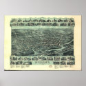 1896 Hackensack, NJ Birds Eye View Panoramic Map print