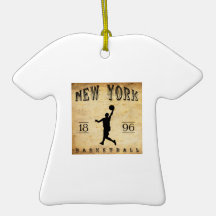 1896 New York City New York Basketball Christmas Tree Ornaments