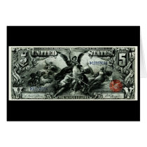 1896 US Five Dollar silver Certificate Cards