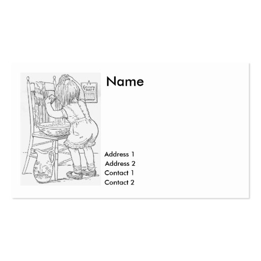 1897- baby washing own hair in pan business card template