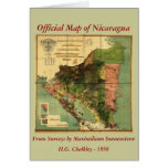 1898 Official Map of Nicaragua Card