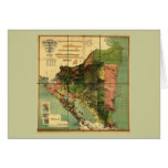 1898 Official Map of Nicaragua Greeting Cards