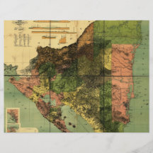 1898 Official Map of Nicaragua Custom Flyer