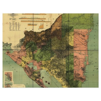1898 Official Map of Nicaragua Custom Flyer by ZephyrusBooks