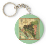 1898 Official Map of Nicaragua Keychain