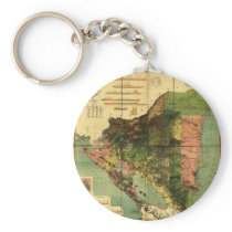 1898 Official Map of Nicaragua Keychain