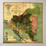 1898 Official Map of Nicaragua Print