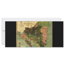 1898 Official Map of Nicaragua Customized Rack Card