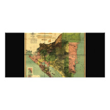 1898 Official Map of Nicaragua Customized Rack Card
