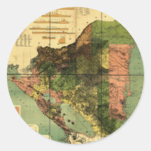 1898 Official Map of Nicaragua Sticker
