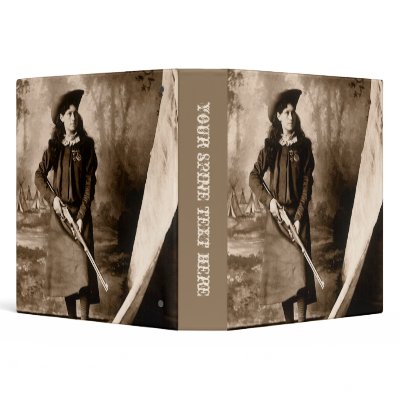 1898 Photo of Miss Annie Oakley Holding a Rifle Binders by YesterdayCafe