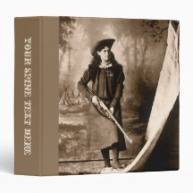 1898 Photo of Miss Annie Oakley Holding a Rifle Binders