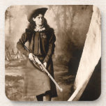 1898 Portrait of Miss Annie Oakley Holding a Rifle Drink Coaster