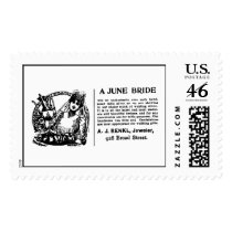 1899 June Bride vintage newspaper advertisement postage