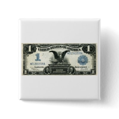 1899 One Dollar US Silver Certificate Pin by historicimage