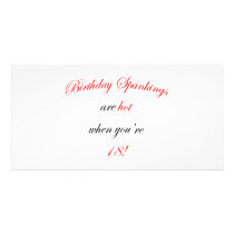 18 Birthday Spanking Customized Photo Card