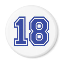 18 - Eighteen Fridge Magnet