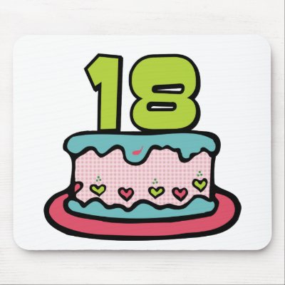 18 Year Old Birthday Cake Mouse Pads by Birthday_Bash